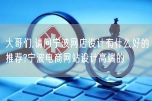大哥们,请问宁波网店设计有什么好的推荐?宁波电商网站设计高端的