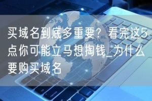 买域名到底多重要？看完这5点你可能立马想掏钱_为什么要购买域名