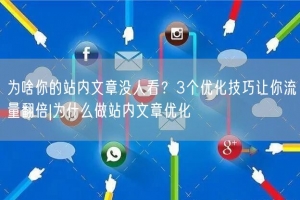 为啥你的站内文章没人看？3个优化技巧让你流量翻倍|为什么做站内文章优化