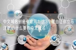 中文域名到底有啥用？这3个理由让你立马注册|为什么要有中文域名